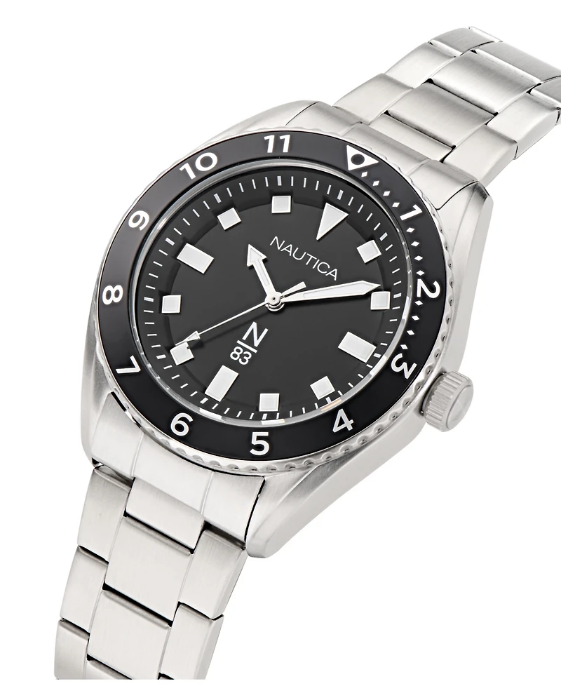 Nautica Men's Analog Silver-Tone Stainless Steel Watch