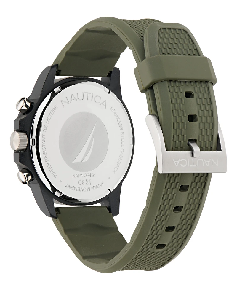 Nautica Men's Multifunction or Date Green Polyurethane Watch, 43mm