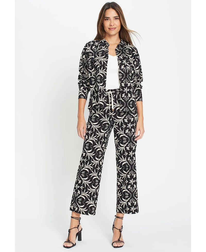 Olsen Women's Anna Fit Ornamental Cropped Pant