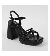 Cinthia Tubular Strap Platform Block Heel Sandals