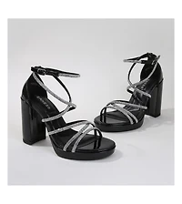 Gretta Rhinestone Strappy Platform Heels