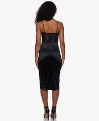 B Darlin Juniors' Sequined Lace Corset Midi Dress
