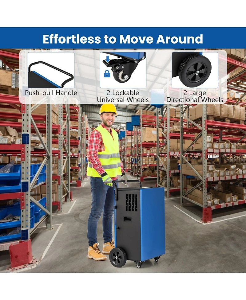 215 Pints 8000 Sq.Ft Commercial Dehumidifier For Home and Basement with 24H Timer