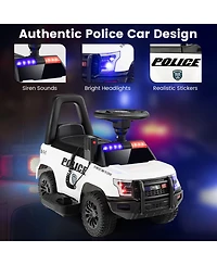6V Kids Ride On Police Car with Real Megaphone and Siren Flashing Lights