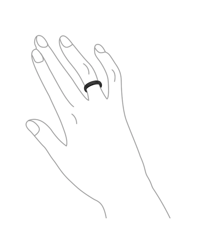 Bling Jewelry Plain Simple Dome Design Comfort Fit Titanium Band Ring Polished Black Silver Rose Gold Tone 5MM
