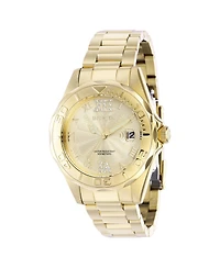 Invicta Women's 42739 Pro Diver Quartz 3 Hand Gold Dial Watch