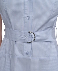 Dkny Jeans Women's Dropped Waist Button-Front Collared Dress