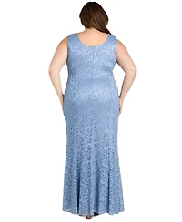 R & M Richards Plus Metallic Lace Jacket and Dress
