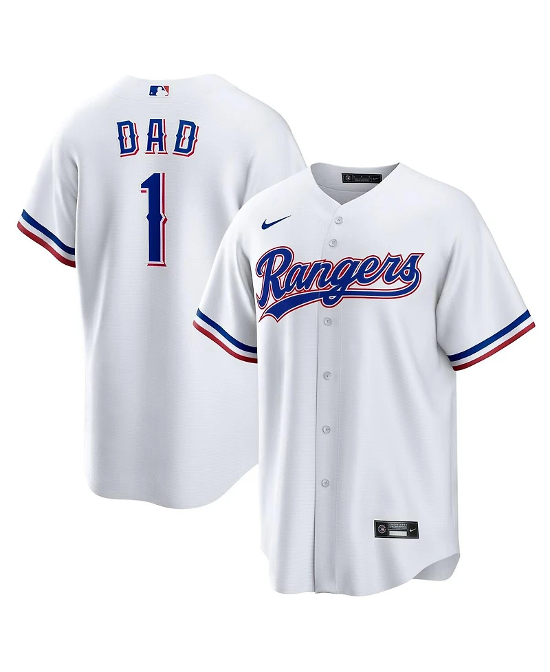 Nike Men's White Texas Rangers 1 Dad Home Replica Jersey