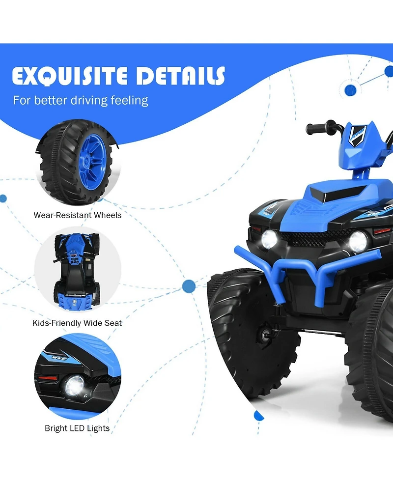 12V Kids Ride on Atv with Led lights and Treaded Tires