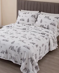 Linery & Co. Ultra-Soft Printed Velvet Plush Sheet Set