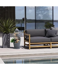 LuxenHome Gray Resin Spiral Sculpture with Bubbler 5-Tier Outdoor Fountain with Lights