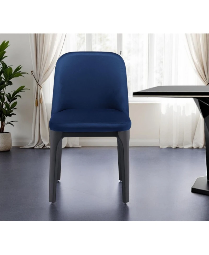 Upholstered Velvet Side Chair – Contemporary Metal Frame Design