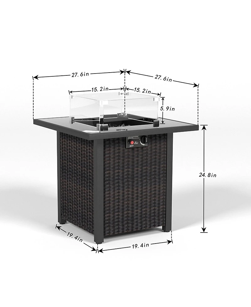 Mondawe 28 Inch-50000 Btu Propane Fire Pit Table for Outside Patio and Garden