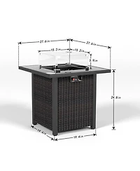 Mondawe 28 Inch-50000 Btu Propane Fire Pit Table for Outside Patio and Garden
