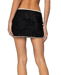 Edikted Women's Klea Velvet Embroidery Mini Skirt