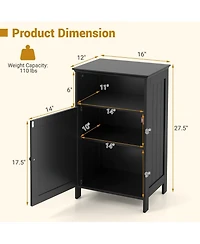 Bathroom Freestanding Adjustable Shelf Floor Storage Cabinet