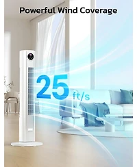 Cowsar Tower Fan for Bedroom, 90° Oscillating Fan with 12H Timer, 37”Standing Fans with Remote, Bladeless Fan with 4 Modes & 3 Speeds
