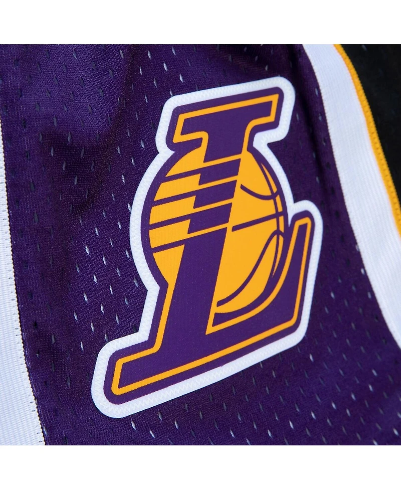 Mitchell & Ness Men's Purple/Black Los Angeles Lakers 2009/10 Hardwood Classics Fadeaway Reload 3.0 Swingman Shorts