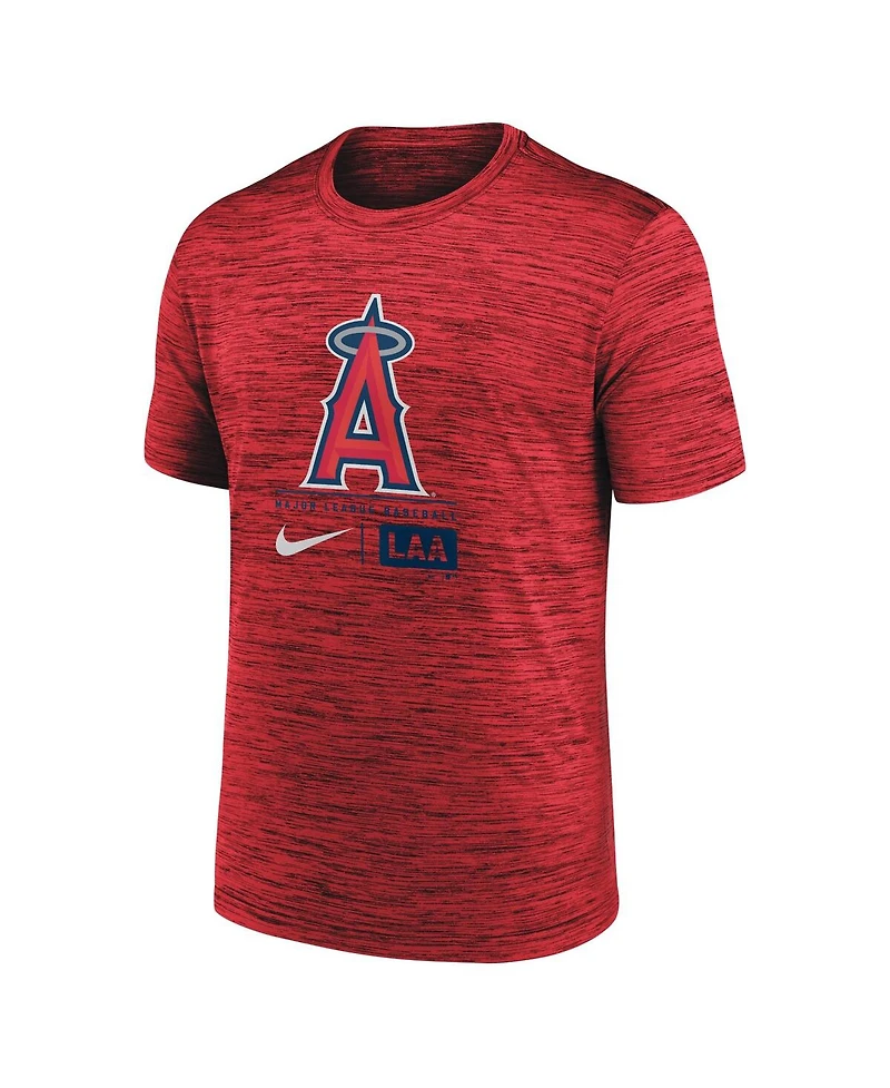 Nike Men's Red Los Angeles Angels Large Logo Velocity T-Shirt
