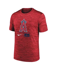 Nike Men's Red Los Angeles Angels Large Logo Velocity T-Shirt