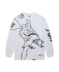 Mitchell Ness Men's White AND1 Slam Dunk Long Sleeve T-Shirt