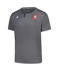 Adidas Men's Gray Indiana Hoosiers Dugout Coaches Adizero Notch Neck Pullover T-Shirt