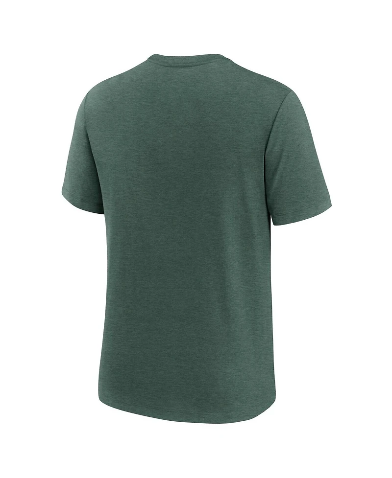 Nike Men's Heather Green Athletics Logo Tri-Blend T-Shirt
