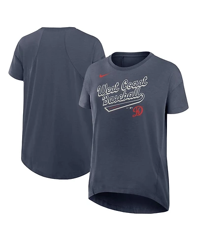 Nike Women's Charcoal Los Angeles Dodgers 2025 City Connect Flowy Fashion Tri-Blend Performance T-Shirt