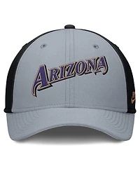 Nike Men's Gray/Black Arizona Diamondbacks Rise Swoosh Performance Flex Hat