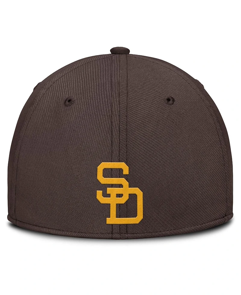 Nike Men's Gray/Brown San Diego Padres Rise Swoosh Performance Flex Hat