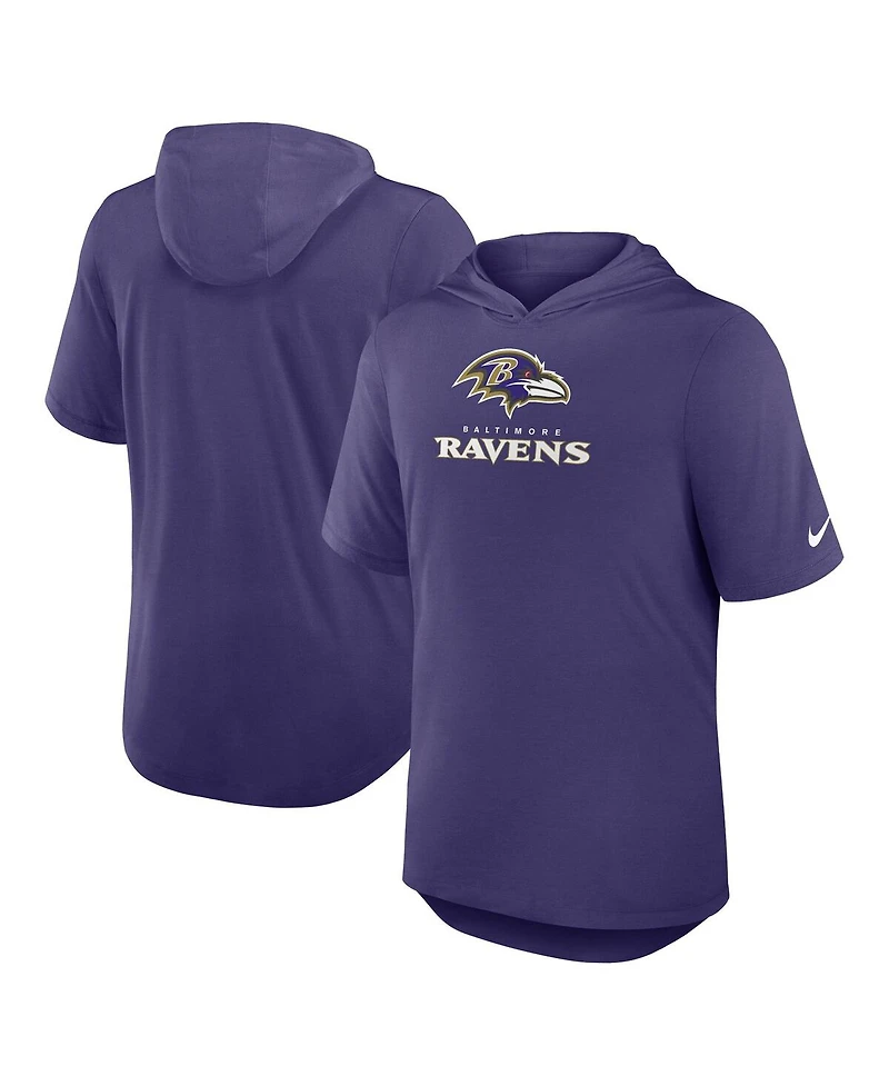 Nike Men's Purple Baltimore Ravens Lockup Tri-Blend Hoodie T-Shirt