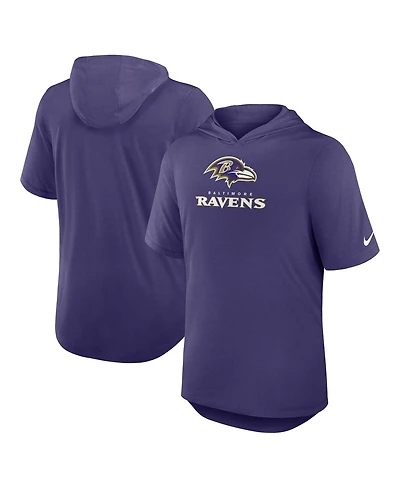 Nike Men's Purple Baltimore Ravens Lockup Tri-Blend Hoodie T-Shirt