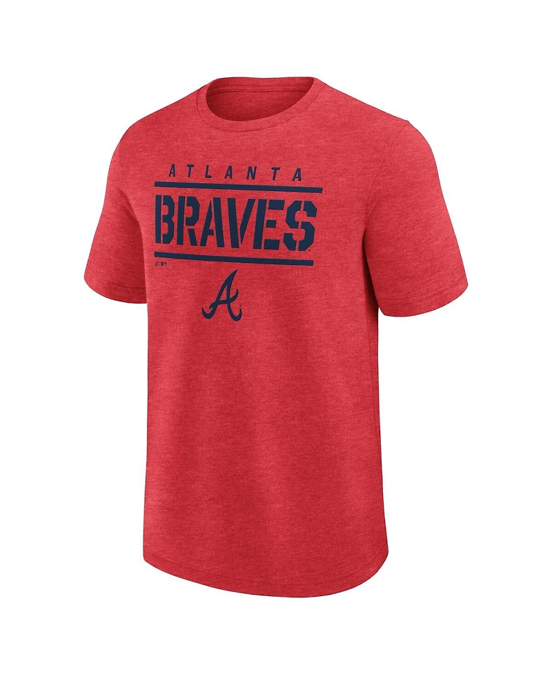 Fanatics Men's Heather Red Atlanta Braves Top Notch T-Shirt