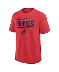 Fanatics Men's Heather Red Atlanta Braves Top Notch T-Shirt