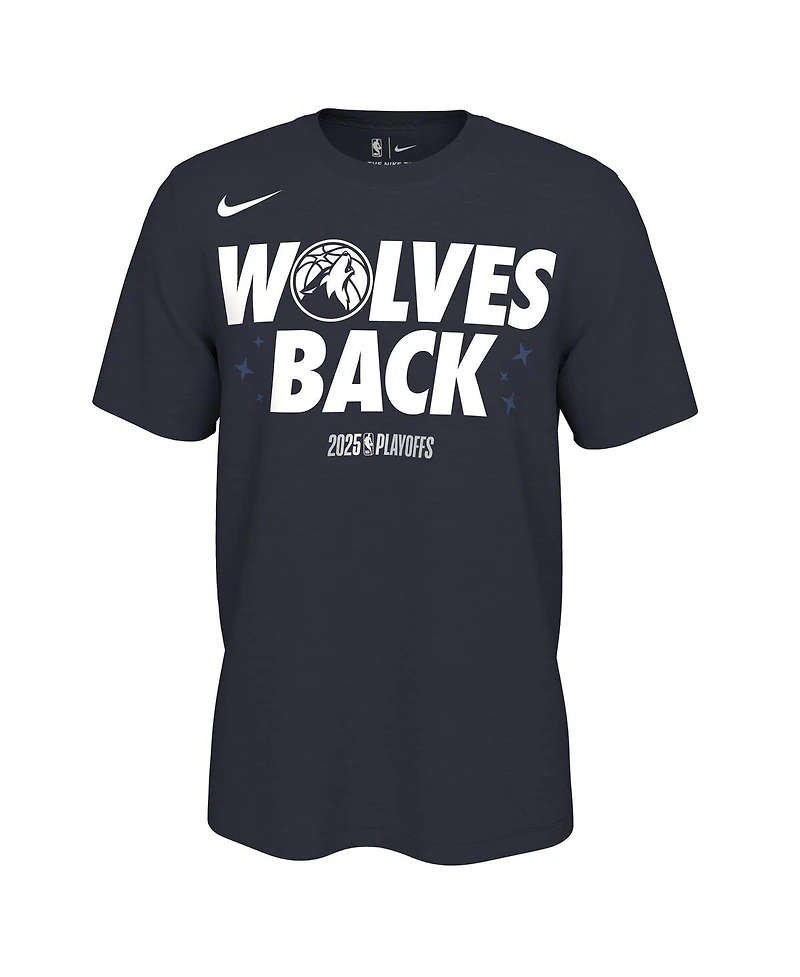 Nike Men's and Women's Navy Minnesota Timberwolves 2025 Nba Playoffs On-Court Mantra T-Shirt