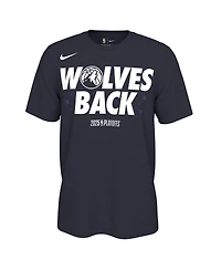 Nike Men's and Women's Navy Minnesota Timberwolves 2025 Nba Playoffs On-Court Mantra T-Shirt