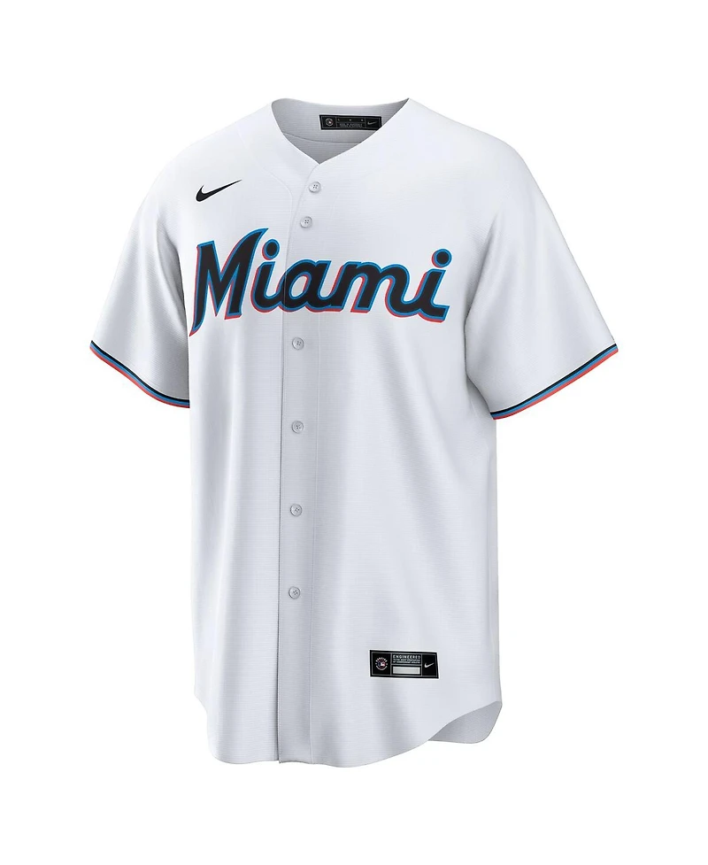 Nike Men's Kyle Stowers White Miami Marlins Home Replica Jersey
