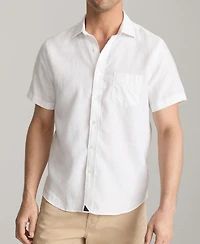 UNTUCKit Men's Regular Fit Wrinkle Resistant Linen Cameron Button Up Shirt