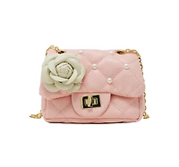 Tiny Treats + Zomi Gems Girls Classic Quilted Flower Pearl Handbag