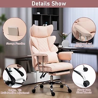 Dyhome 8-Point Massage Gaming Chair, Ergonomic Office Chair, 500lbs Weight Capacity, Adjustable Backrest 90°-135°, Adjustable Armrests