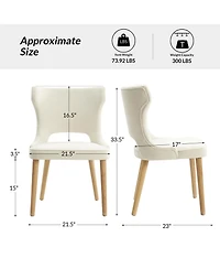 Rita Mid-Century Modern WaterProof Hollow Design Dining Chair with Wingback,Set of 2