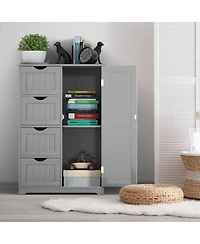 Standing Indoor Wooden Cabinet with 4 Drawers
