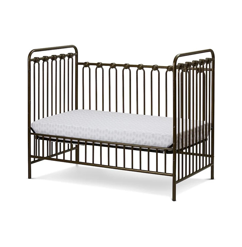 La Baby Napa 3 in 1 Convertible Full Sized Metal Crib in Golden Nugget