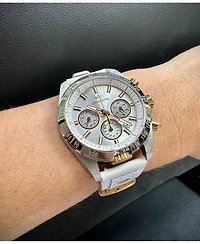 Abingdon Co. Women's Jordan Chronograph Multifunctional Champagne Leather Strap Watch, 40mm