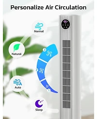 Cowsar Tower Fan for Bedroom, 90° Oscillating Fan with 12H Timer, 37”Standing Fans with Remote, Bladeless Fan with 4 Modes & 3 Speeds