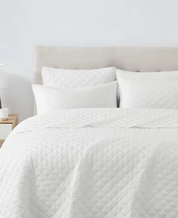 Cannon Oversized Cotton Percale 3-Pc. Quilt Set, King