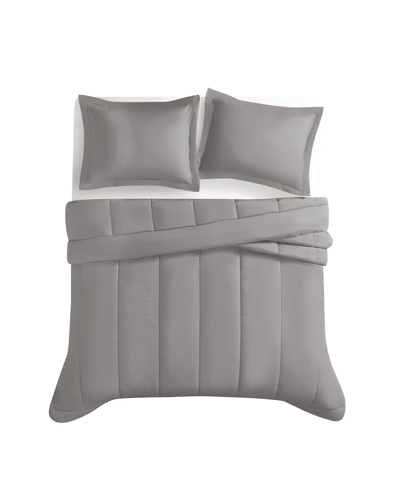Brooklyn Loom Oversized Cotton Percale 3-Pc. Comforter Set