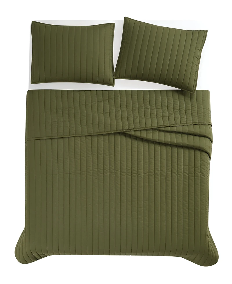 Brooklyn Loom Oversized Cotton Percale 3-Pc. Quilt Set, King