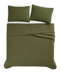 Brooklyn Loom Oversized Cotton Percale 3-Pc. Quilt Set, King